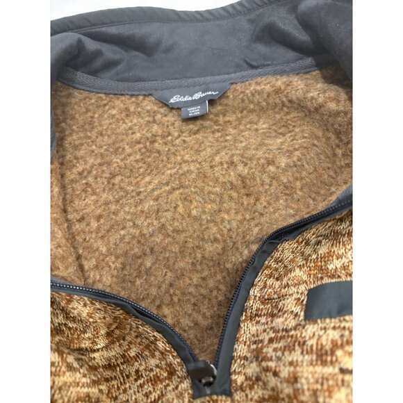 Eddie Bauer Mens Brown Quarter-Zip‎ Pullover Sweater Size XL 100% Polyester - Picture 5 of 6